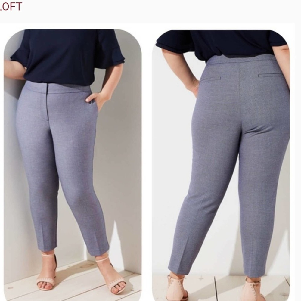 LOFT Marisa Trouser Pant Navy Blue/White  Sz. 24 NWT